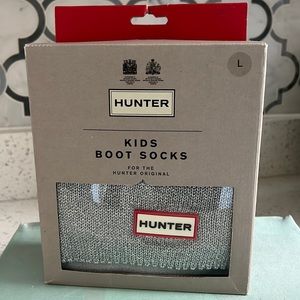 Hunter boots little kids socks - size 1-3K- glitter dove gray